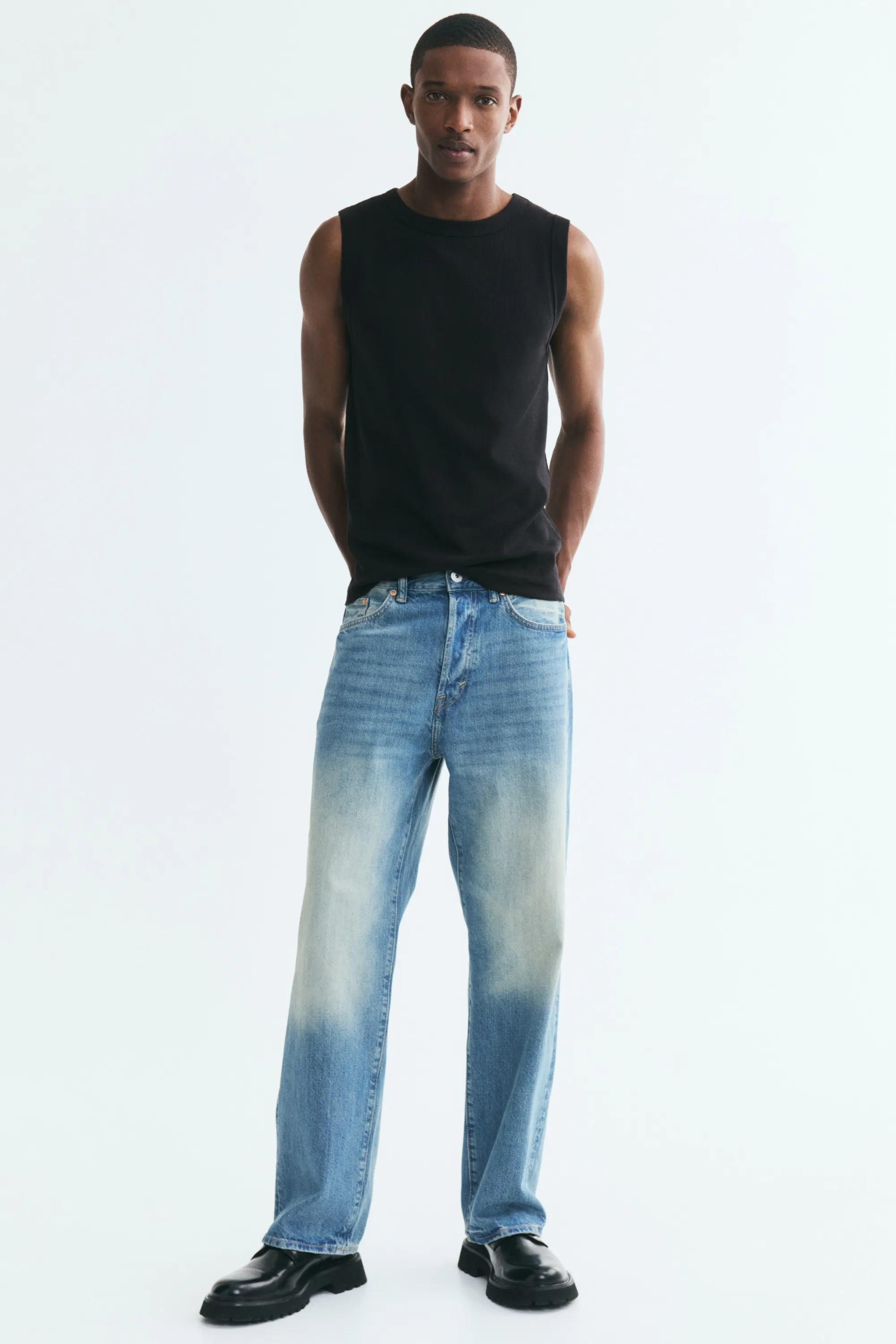 Débardeur côtelé Slim Fit - Noir