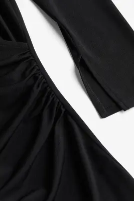 Robe chemise croisée - Noir — photo 2