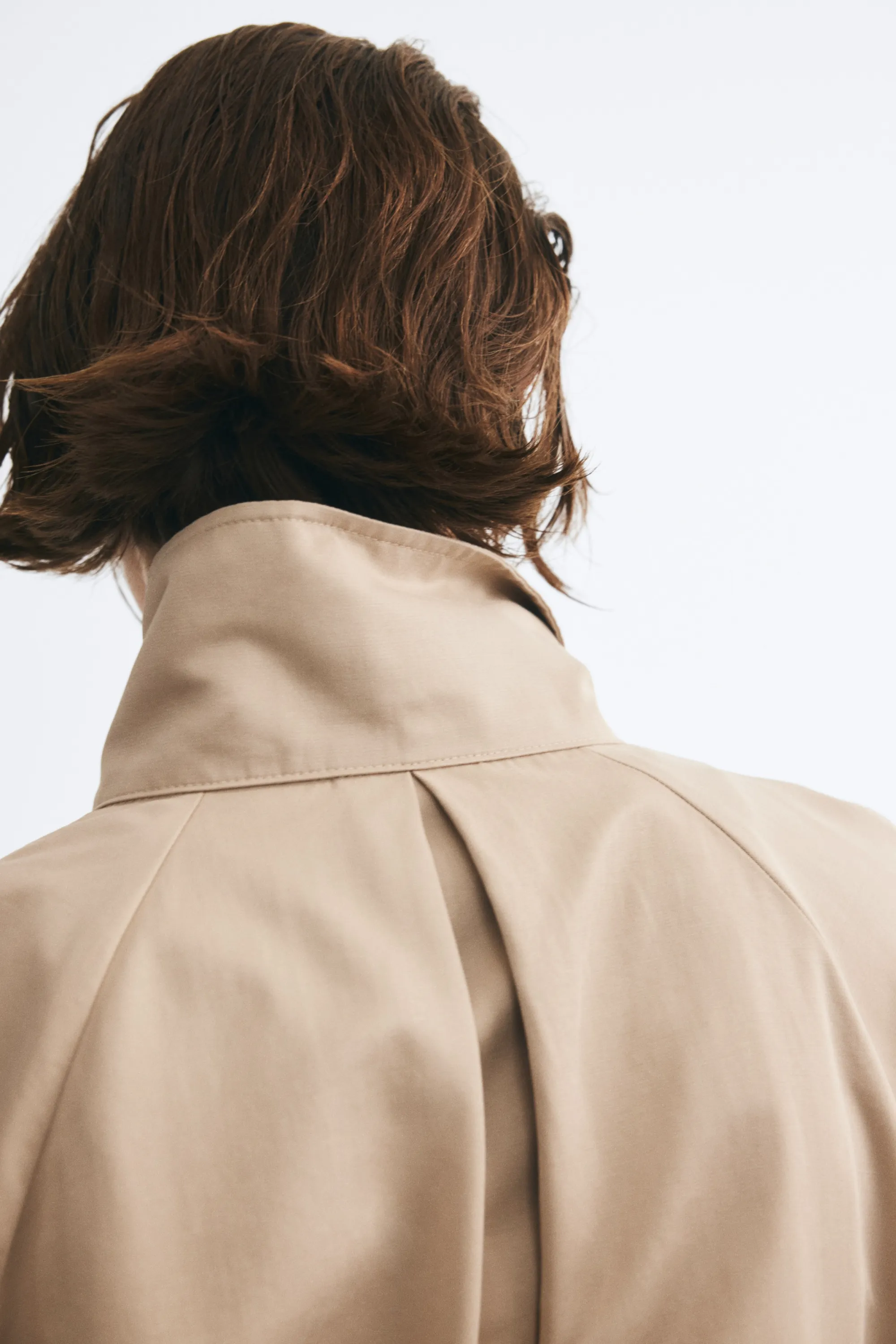 Veste oversize avec col entonnoir - Beige
