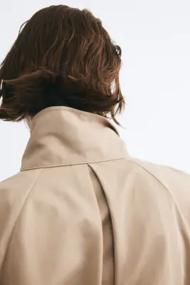 Veste oversize avec col entonnoir - Beige — photo 1