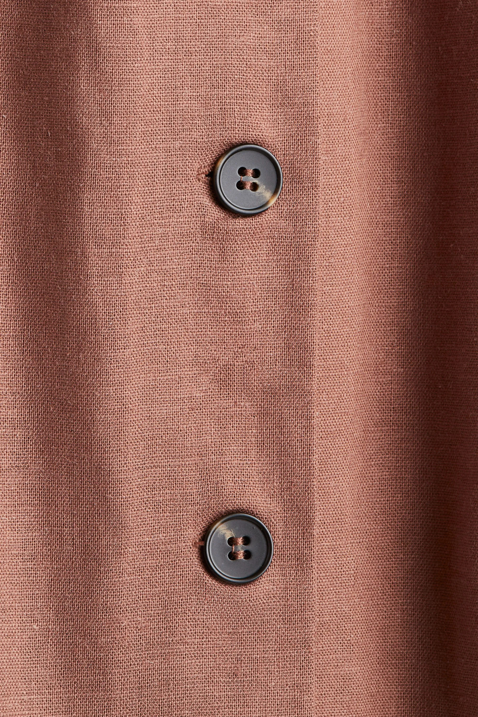 Robe midi en lin mélangé - Marron ancien