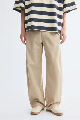 Chino Relaxed Fit à jambes barrel - Beige — photo 1