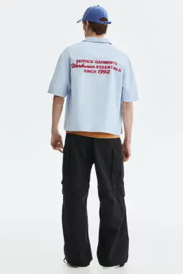 Chemise utility wear à manches courtes Relaxed Fit - Bleu clair/Service garments — photo 2