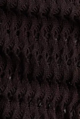 Pantalon en coton façon crochet - Marron foncé — photo 5