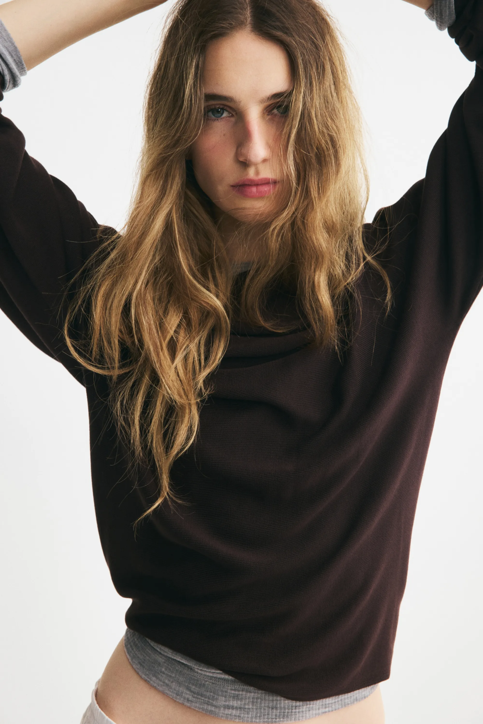 Pull épaules nues - Marron foncé