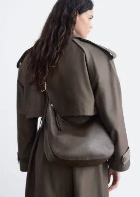 Sac à bandoulière en forme de croissant - Marron foncé — photo 1