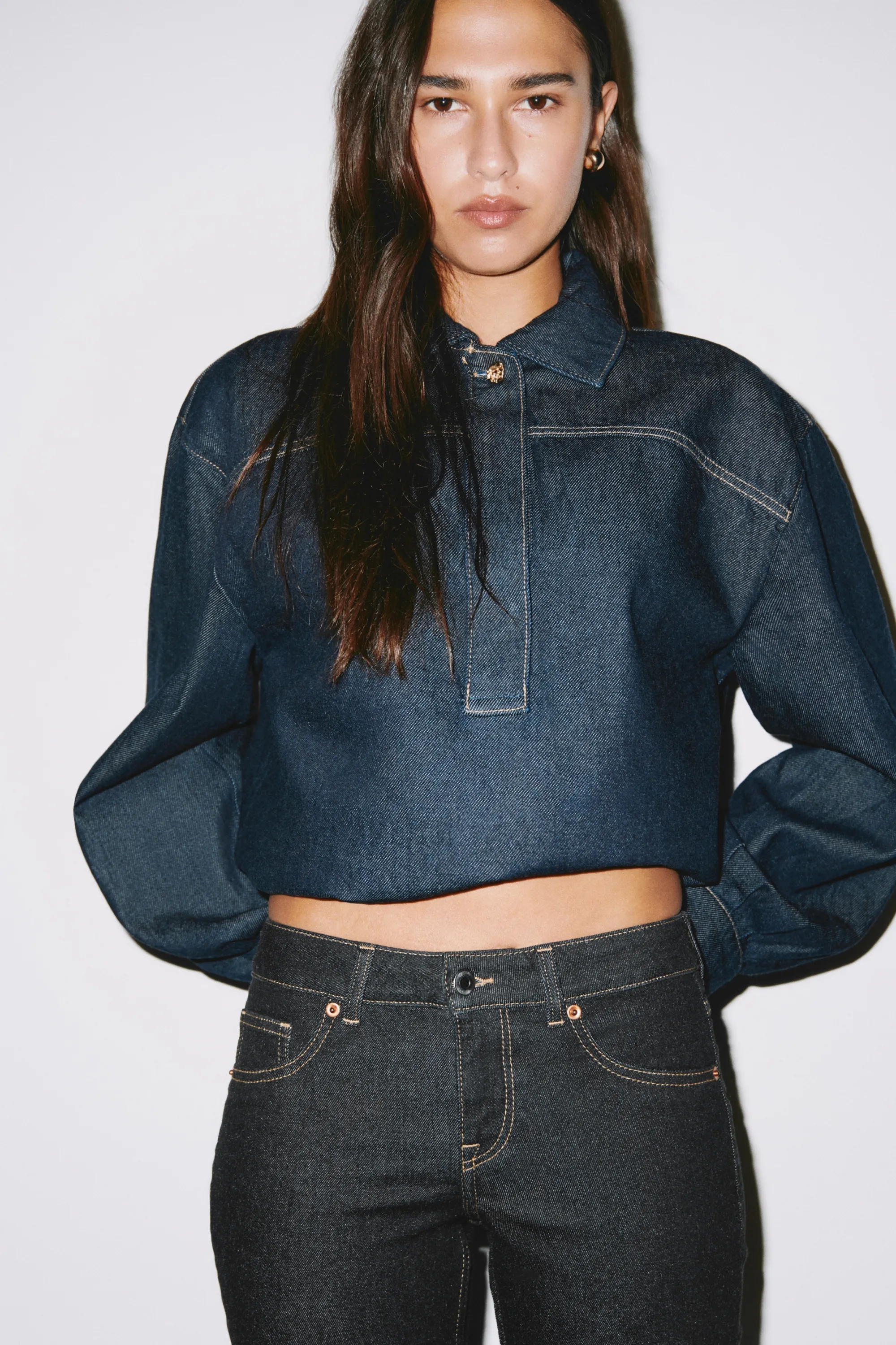 Flared Low Jeans - Noir denim