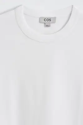 T-SHIRT À COL ROND EN COTON INTERLOCK - BLANC — photo 4