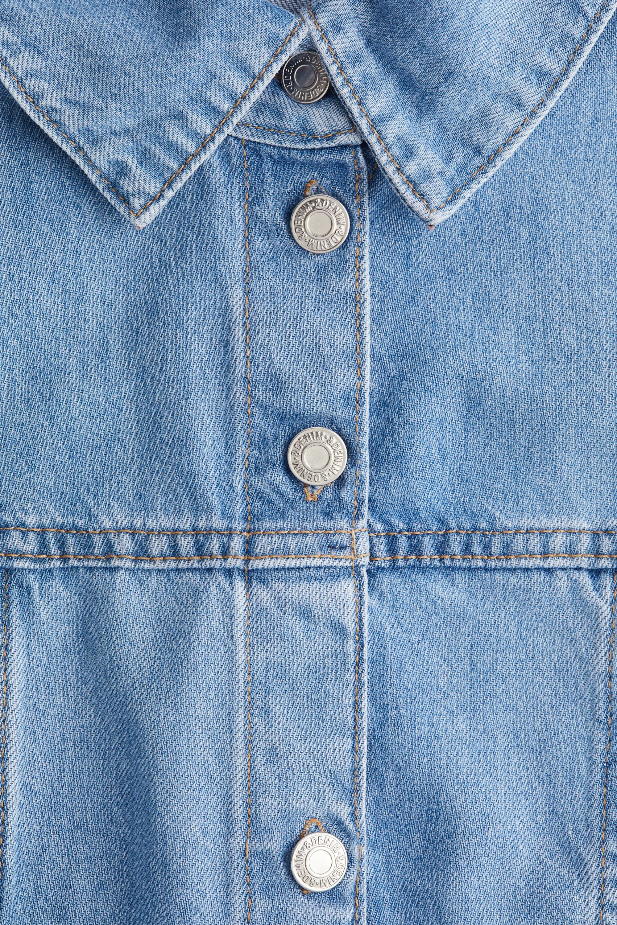 Robe chemise sans manches en denim - Bleu denim