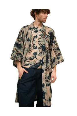 Kimono en coton lin Hokusai — photo 3