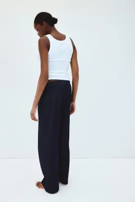 MAMA Pantalon en denim avec cordon de serrage - Bleu marine — photo 3