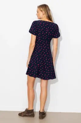 Robe courte à pois Femme — photo 4