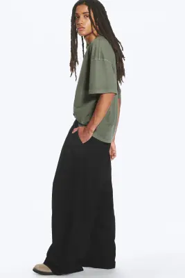 Chino baggy plissé en sergé Otis - Noir — photo 2