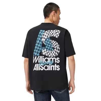 Williams X AllSaints Pole Crew Neck T-Shirt Washed Black — photo 4