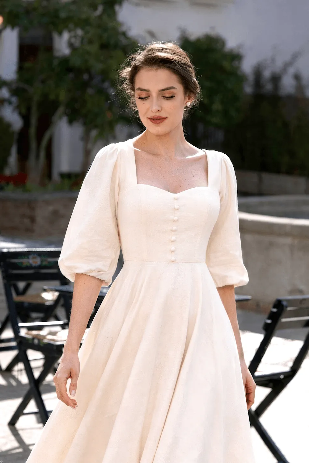 Bardetta Linen Dress - Cream