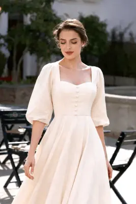 Bardetta Linen Dress - Cream