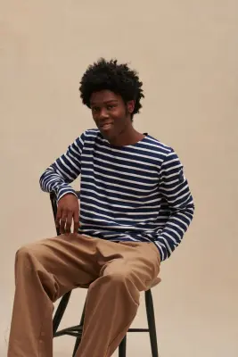 Marinière Homme Marine Blanc — photo 2