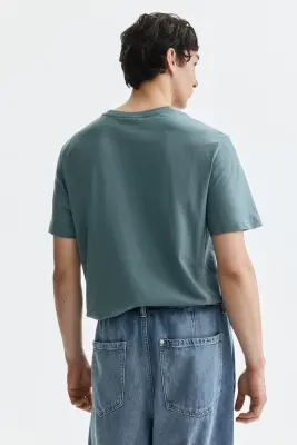 T-shirt Regular Fit - Bleu canard — photo 3