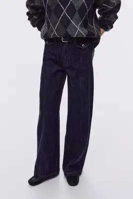 Wide High Jeans - Bleu denim foncé — photo 1