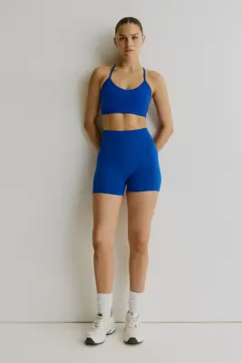 Short moulant scrunch Seamless DryMove™ - Bleu cobalt — photo 1