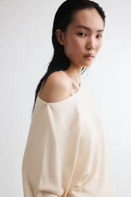 Pull épaules nues - Beige clair — photo 2