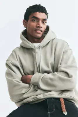 Hoodie Loose Fit - Vert kaki clair — photo 2