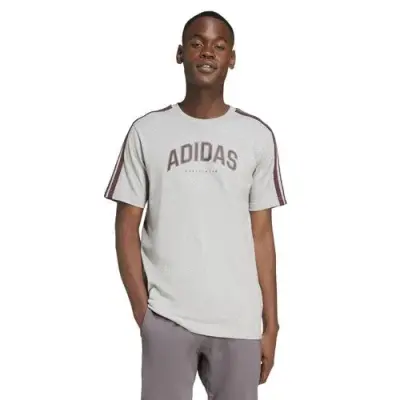 ADIDAS TEE SHIRT GRANDE LONGUEUR Gris — photo 1