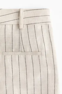 Jupe-culotte plissée à jambes larges - Beige clair/rayures tennis — photo 4