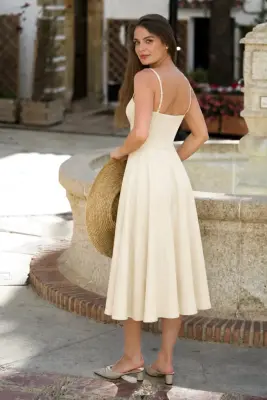 Bardot Linen Dress — photo 4
