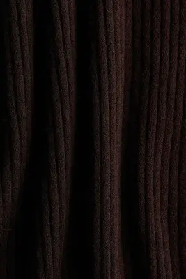 Jupe midi en maille côtelée - Marron foncé — photo 5