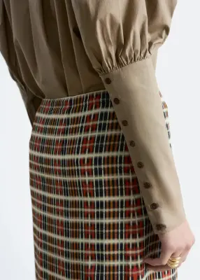 Blouse à manches bouffantes - Beige foncé — photo 5