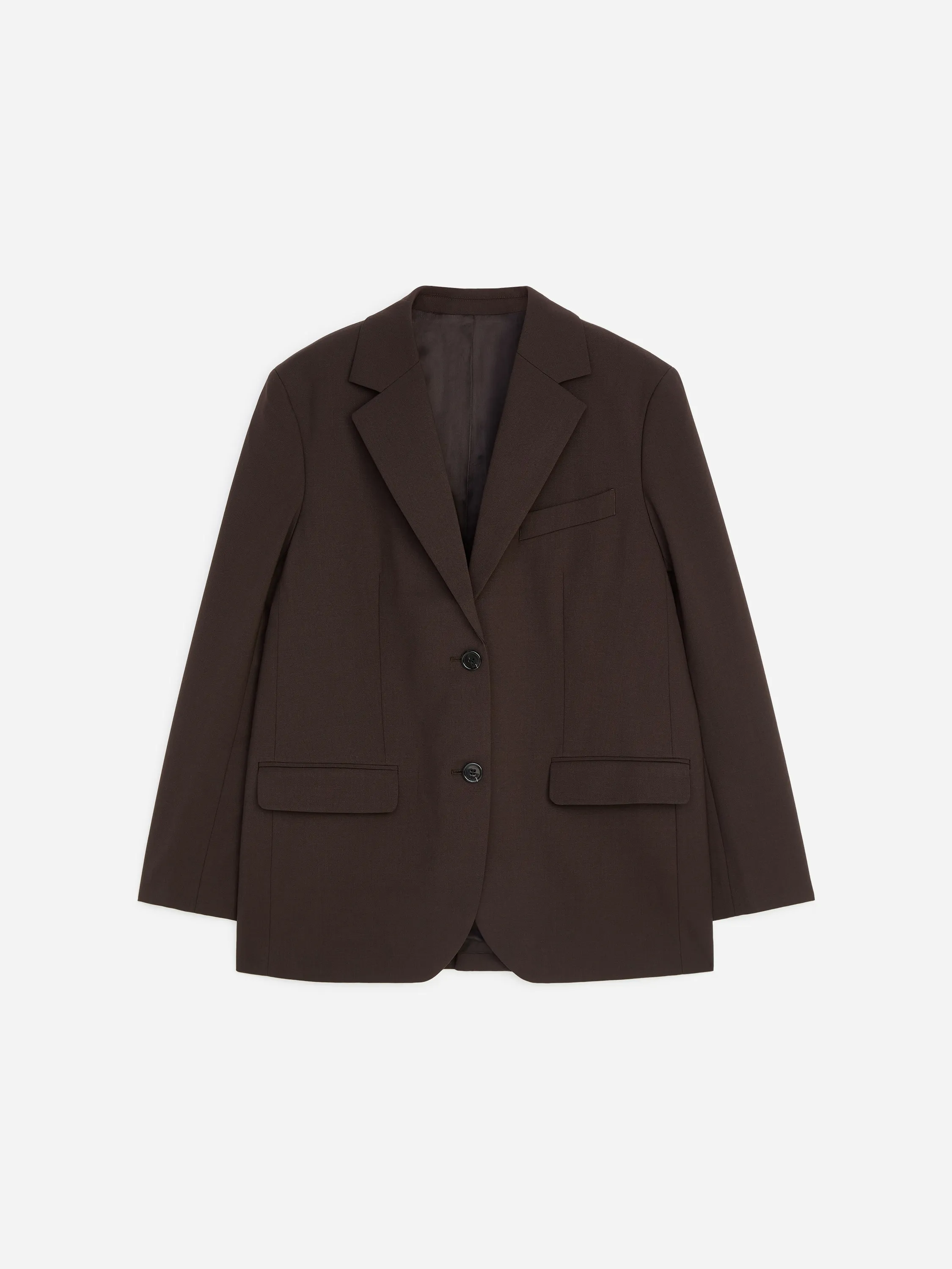 Blazer décontracté en laine mélangée - Marron foncé
