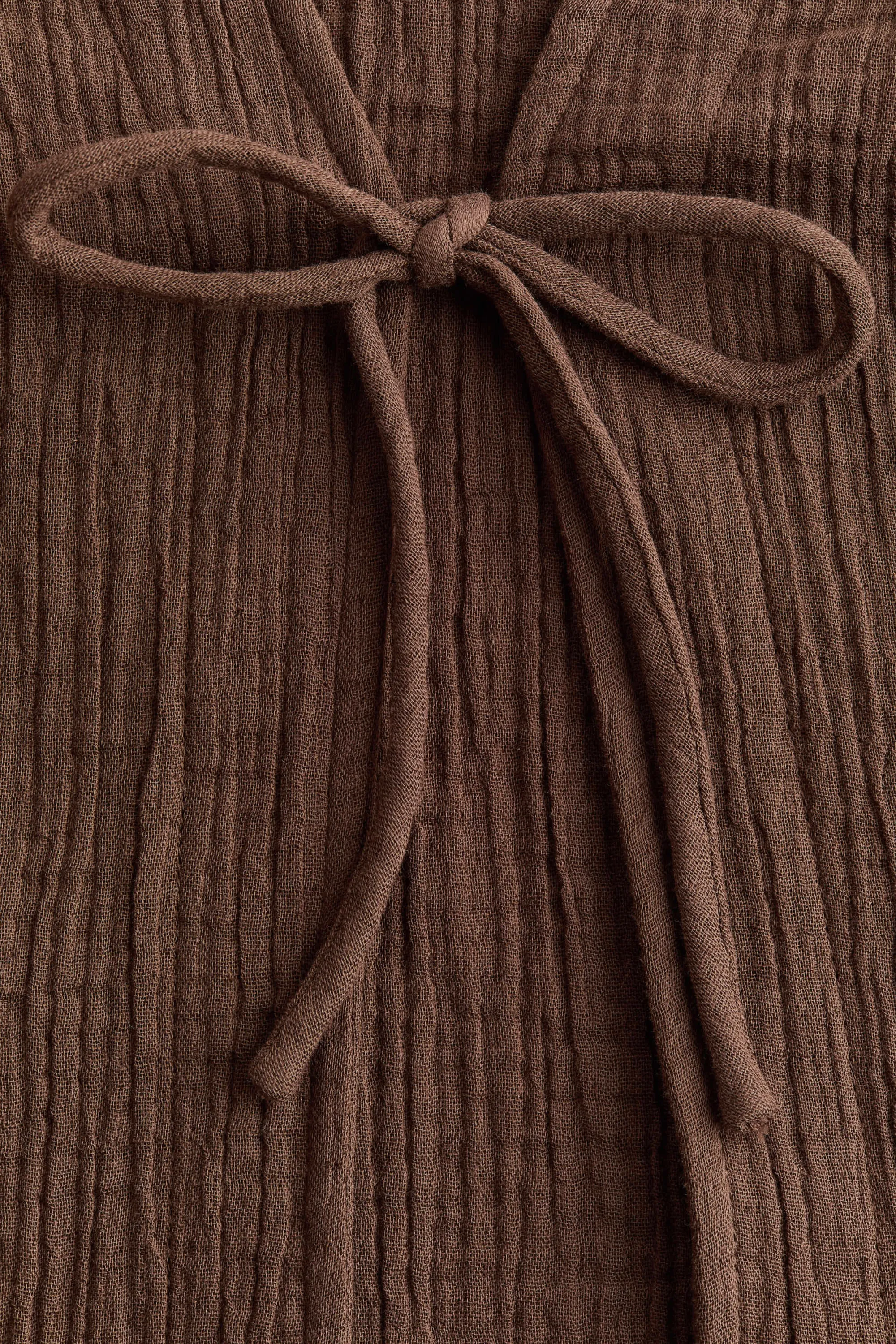 Veste à nouer en mousseline - Marron foncé
