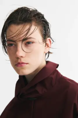 Veste à col foulard avec base à effet boule - Brun rouille — photo 3
