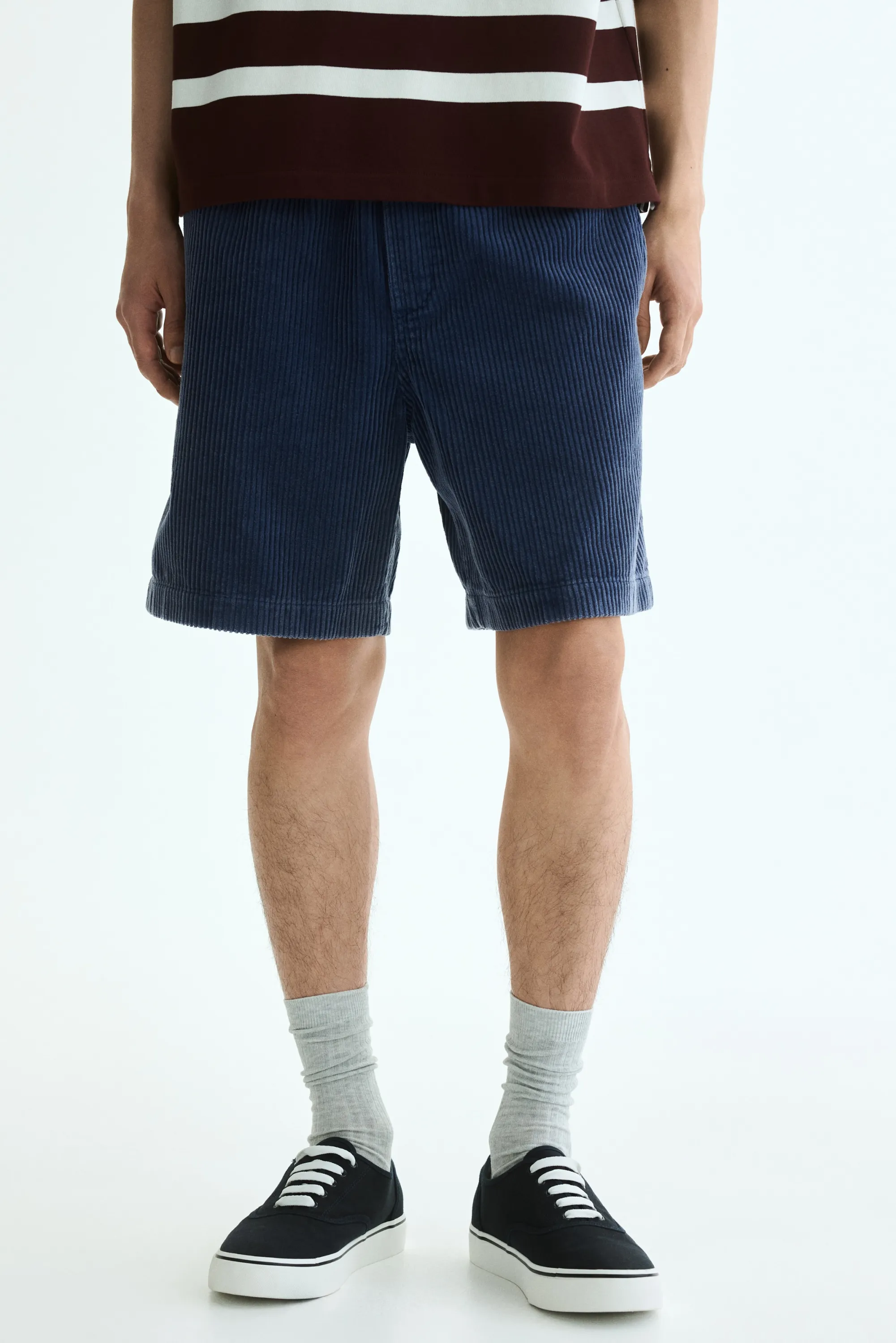 Short Loose Fit en velours côtelé - Bleu foncé