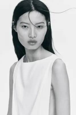 Robe en twill avec détail torsadé - Blanc — photo 1