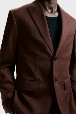 Veste Regular Fit à fermeture droite - Marron foncé — photo 2
