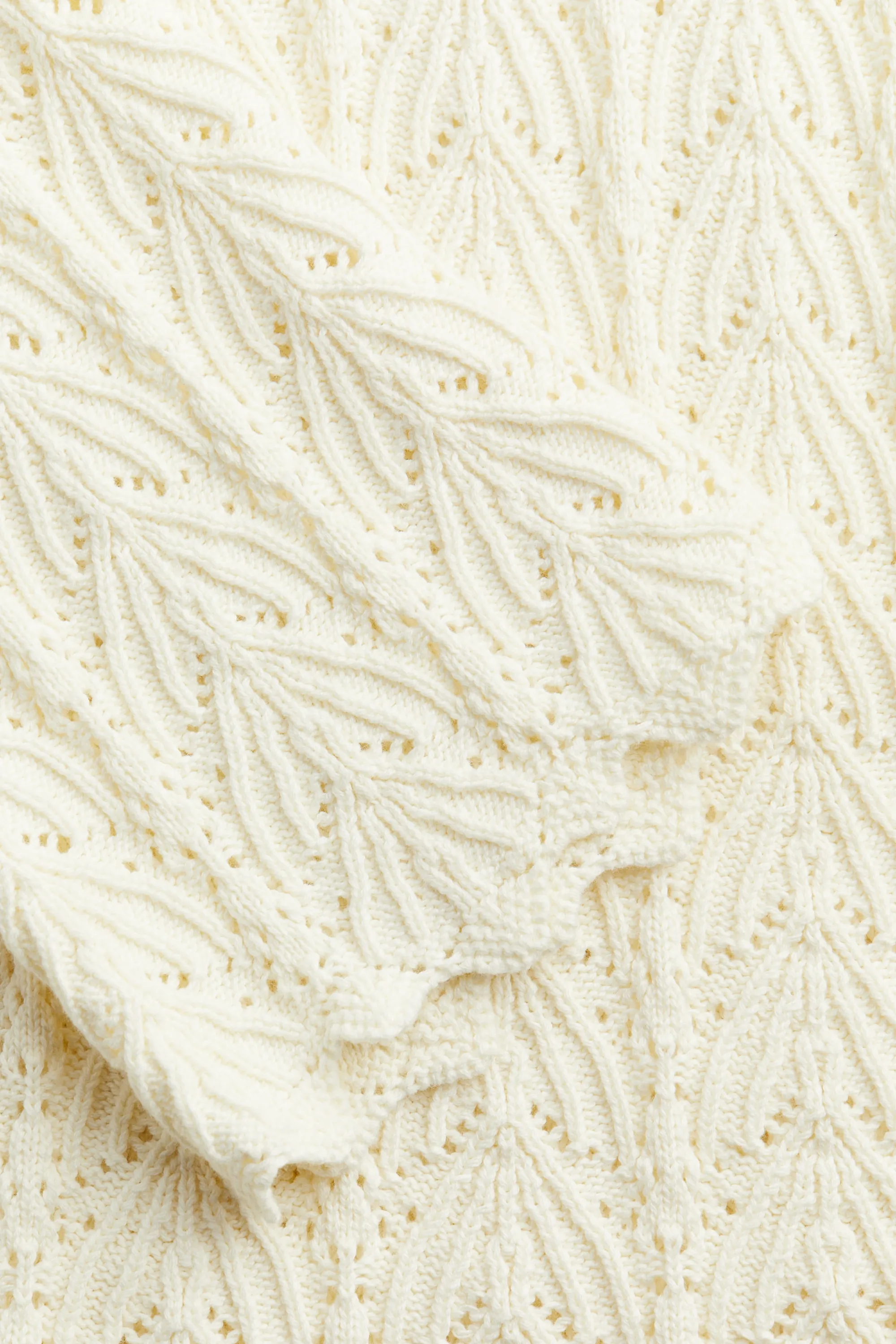 Robe en maille pointelle - Crème