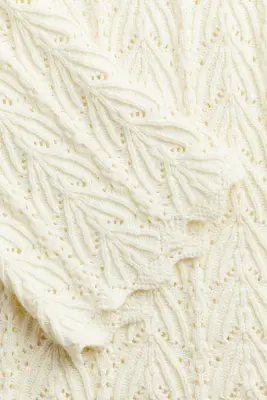 Robe en maille pointelle - Crème