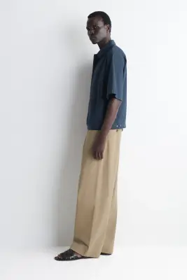 CHEMISE WORKWEAR BOXY EN POPELINE DE COTON - BLEU FONCÉ — photo 2