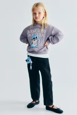 Sweat imprimé avec intérieur brossé - Violet clair/Lilo et Stitch — photo 1