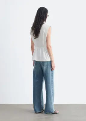 Chemise sans manches en coton pima - Blanc — photo 5