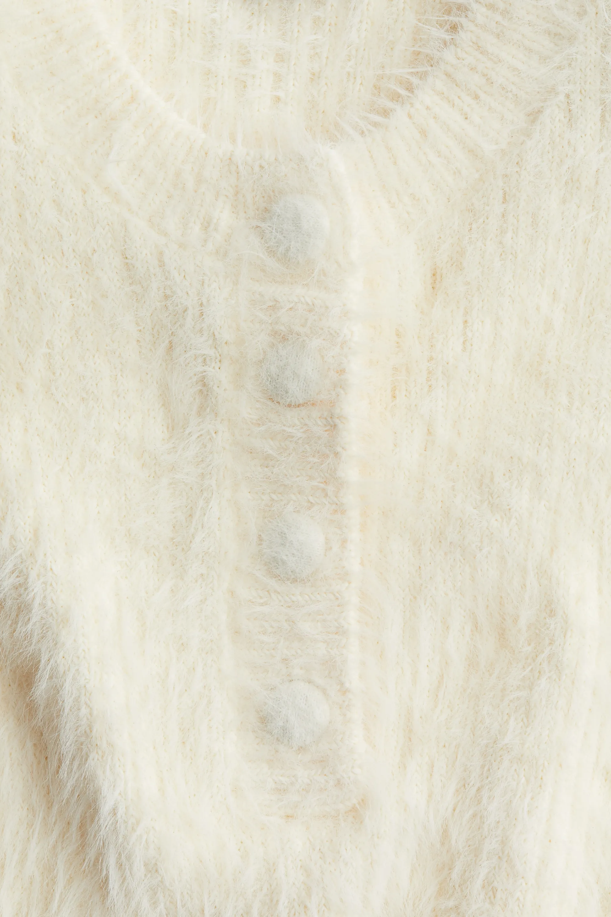 Pull en maille duveteuse - Crème