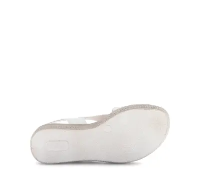 Sandales Gabor 64.572.20 Blanches - Cuir Talon Plat Grande Pointure Femme — photo 5