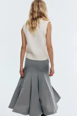 Jupe évasée - Gris — photo 3