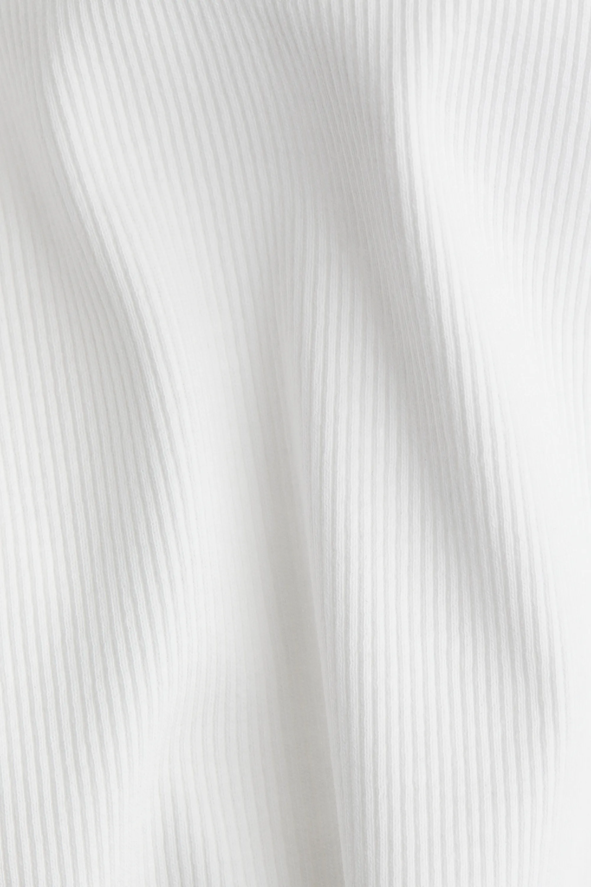 T-shirt côtelé avec bord picots - Blanc