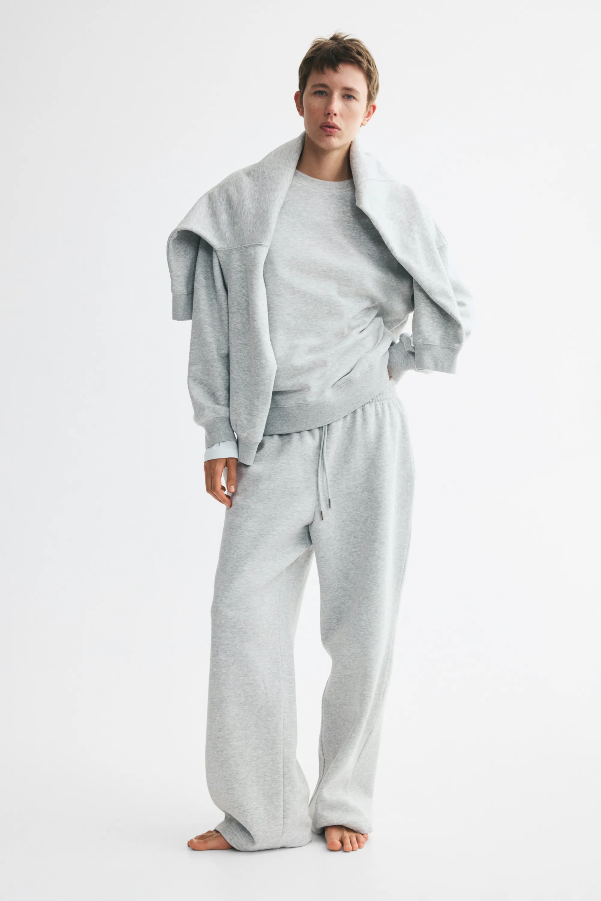 Sweat oversize - Gris clair chiné