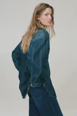 Wide High Jeans - Bleu denim foncé — photo 2