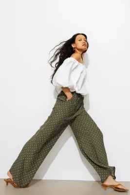 Pantalon large à pois Femme — photo 2