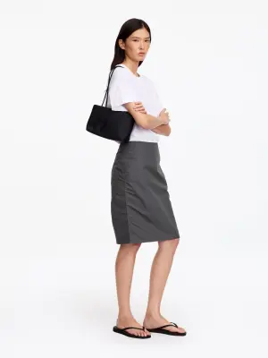 Jupe crayon en coton et nylon - gris — photo 2